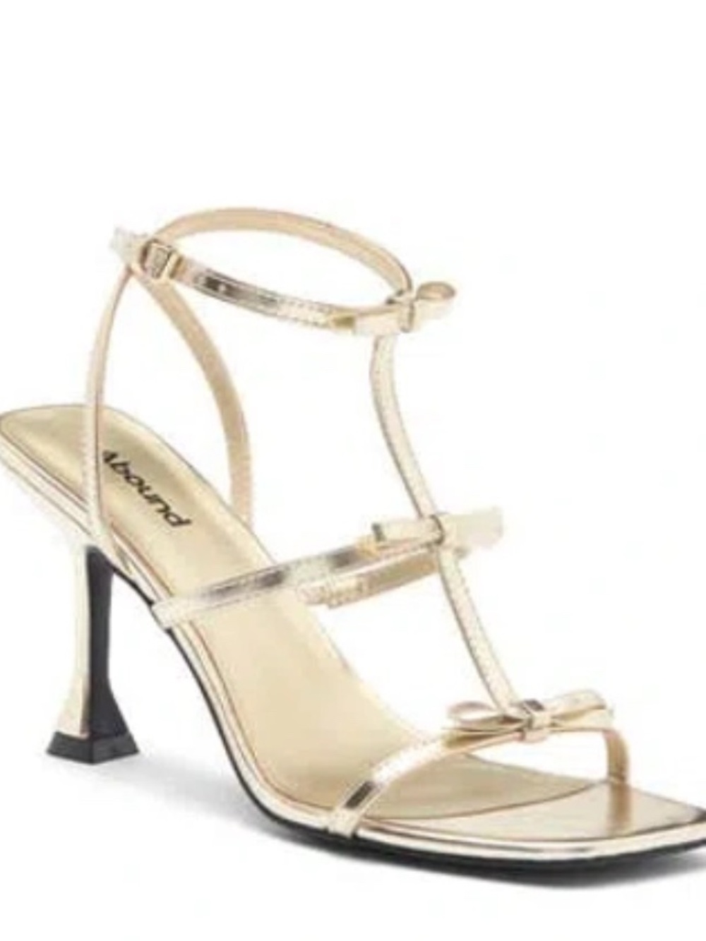 Abound Metallic Gold T-Strap Bow Heels